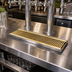 Thumbnail image #2 for Micro Matic Surface-Mount Drip Tray with PVD Brass Grid, 20 x 5 Inches, Stainless Steel