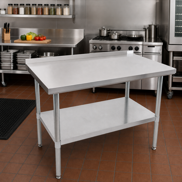 Product image #2 for John Boos Stallion Economy Stainless Steel Top Work Table with Rear Riser, 60"W x 24"D