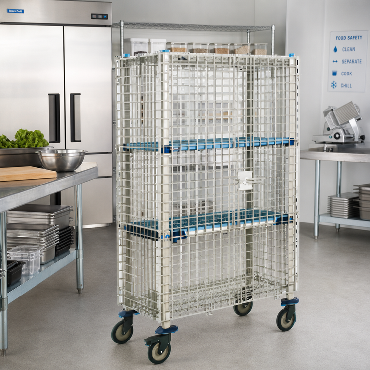 Product image #2 for MetroMax Q Mobile Wire Security Cage with 4 Casters, No Intermediate Shelves