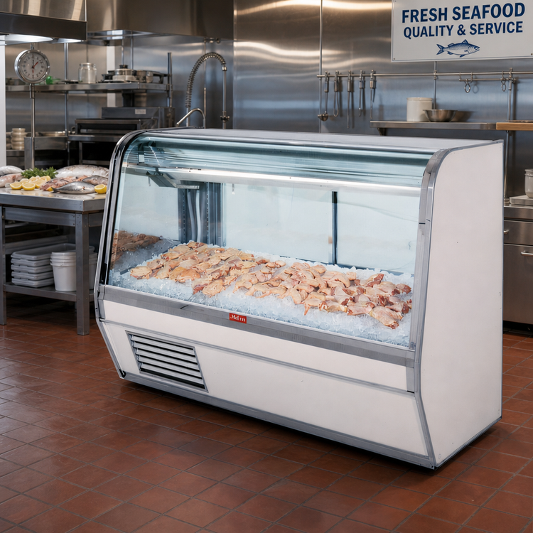 Product image #2 for Howard-McCray 32E Series 50-Inch Curved Glass Remote Fish & Poultry Service Case with LED Lighting