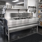 Thumbnail image #2 for Eagle Group Spec-Bar B7-3-LR-24 Three-Compartment Underbar Sink Unit with Left and Right Drainboards, 84"W x 24"D, Faucet Included