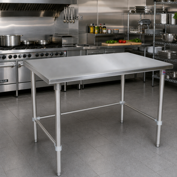 Product image #2 for John Boos Stallion 72-Inch x 36-Inch Stainless Steel Top Work Table with Stallion Edge