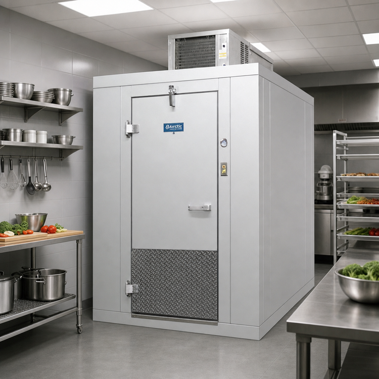 Product image #2 for Arctic Industries Indoor Walk-In Cooler with Floor, Top-Mount Self-Contained Refrigeration, 6' x 11'9" x 7'8 1/2"
