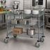 Thumbnail image #2 for Quantum WRC-2142GY-3 42-Inch 3-Shelf Wire Utility Bus Cart, 1200-Lb. Capacity, Gray Epoxy Finish