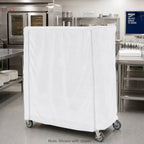 Thumbnail image #2 for Metro 24X60X54VUC Banquet Cart Cover, 60 x 24 x 54 Inches, White Polyester, Velcro Fastener