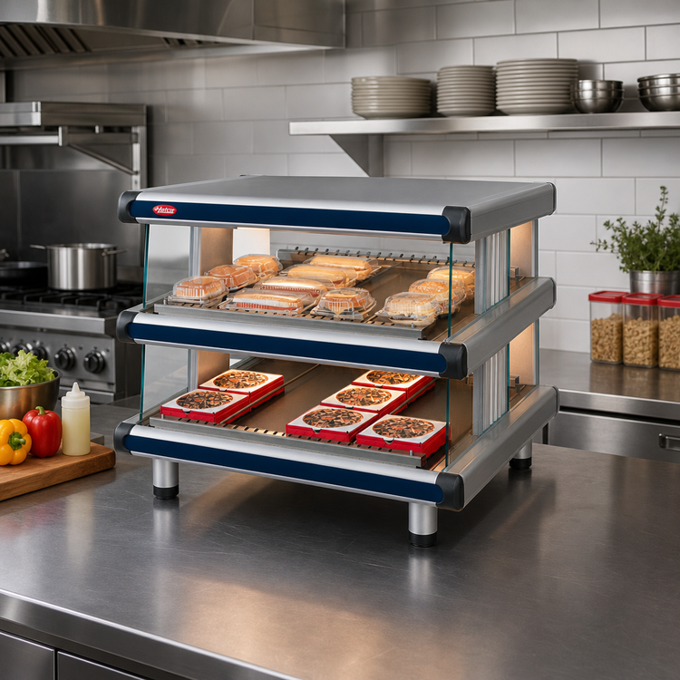 Product image #2 for Hatco Glo-Ray Designer Slant Dual-Shelf Countertop Merchandising Display Warmer, 24-Inch, 120V