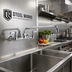 Thumbnail image #2 for Steel Works Stainless Commercial Wall-Mount Faucet with 8-Inch Centers and 8-Inch Swing Spout