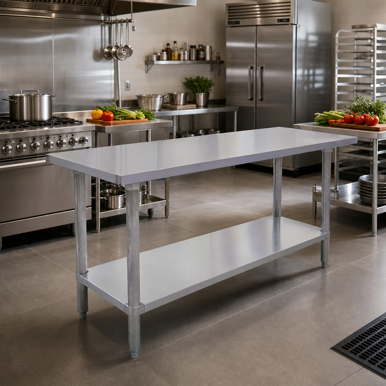 Product image #2 for 84-Inch x 24-Inch Stainless Steel Work Table with Undershelf