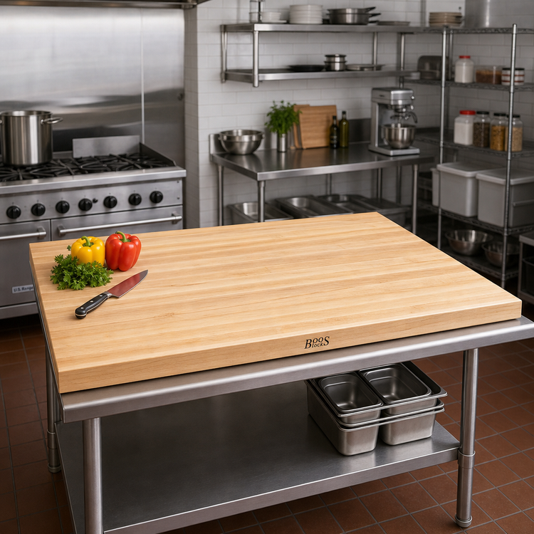 Product image #2 for John Boos Boos Block KCT4842-O Northern Hard Rock Maple Kitchen Countertop, 48 x 42 x 1-1/2 Inch, Edge Grain, Penetrating Oil Finish