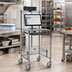 Thumbnail image #2 for Eagle Group 30 Inch x 30 Inch Chrome Wire Mobile Computer Workstation with Keyboard Drawer