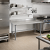 Thumbnail image #2 for Eagle Budget Series Stainless Steel Work Table with Backsplash and Open Tubular Base, 48 x 36 Inches