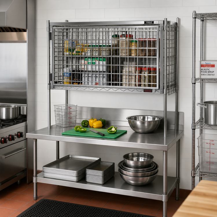 Product image #2 for Eagle Group 60-Inch W x 24-Inch D Stainless Steel Security Enclosure Kit with Flip-Up Door