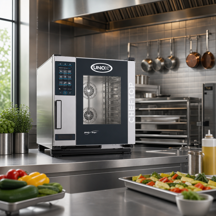 Product image #2 for UNOX CHEFTOP MIND.Maps Plus Compact Countertop Electric Combi Oven, 5 GN 1/1, Left-to-Right Door