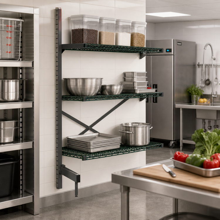 Product image #2 for Metro SmartLever Cantilevered Add-On Unit Kit for 36" W x 30" D Shelves, 86-3/8" H