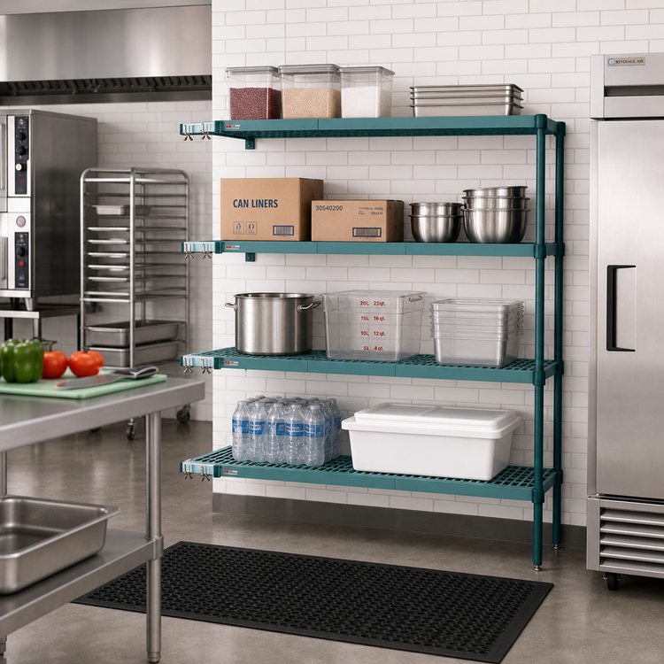 Product image #2 for Metro Super Erecta Pro 4-Shelf Add-On Stationary Polymer Shelving Unit, 21 x 72 x 74 Inches