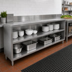 Thumbnail image #2 for John Boos 4DCO6-18108 Open-Front Stainless Steel Dish Cabinet with Mid-Shelf, 108"W x 18"D x 35"H