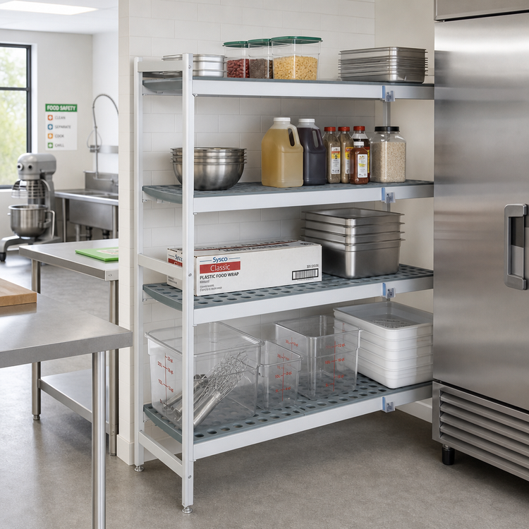 Product image #2 for Fermostock 4-Tier Corner Expansion Shelving Kit, 31W x 18D x 71H, Gray