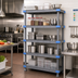 Thumbnail image #2 for Quantum Millenia 5-Shelf Solid Polymer Shelving Unit, 72W x 24D x 50H, 2000 lb. Capacity, Gray