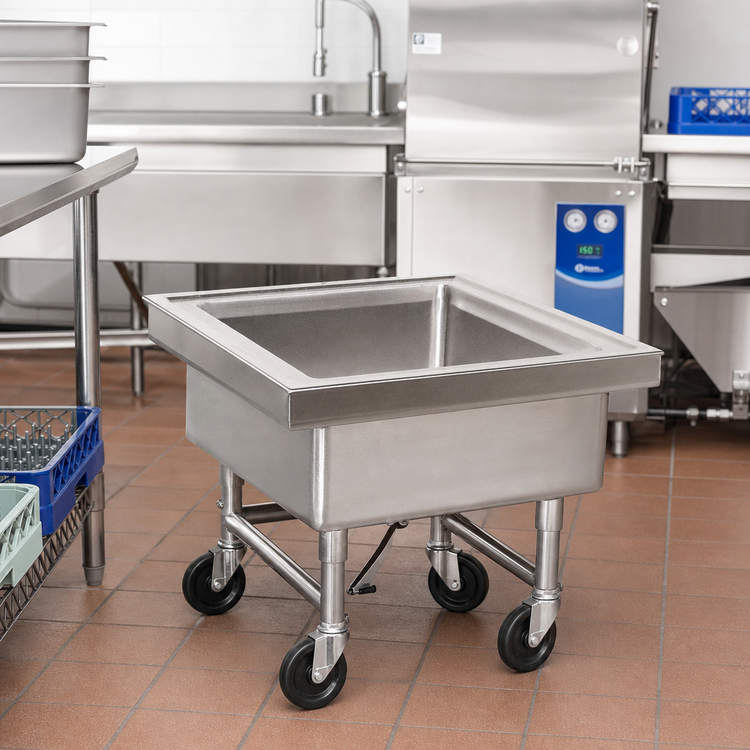 Product image #2 for Advance Tabco Special Value Series Portable Stainless Steel Utensil Cleaner and Soak Sink with Casters