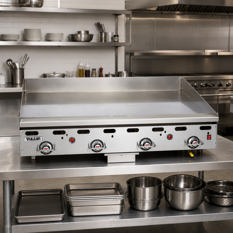 Product image #3 for Vulcan 948RX-30 Heavy Duty Countertop Gas Griddle, 48-Inch x 30-Inch Cooking Surface, 108,000 BTU