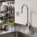Thumbnail image #2 for ChekPoint Wall-Mount Gooseneck Electronic Faucet with 0.5 GPM Vandal-Resistant Aerator