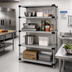 Thumbnail image #2 for Quantum Stationary Solid Shelving Starter Kit, 54 x 14 x 54 Inches, 4 Shelves, 304 Stainless Steel