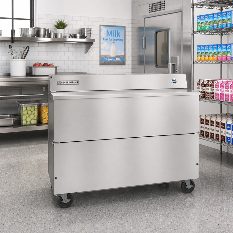 Product image #2 for Beverage-Air SMF58HC-1-S Single Access Forced-Air School Milk Cooler, 58-Inch Wide, 24 Cu. Ft., Stainless Steel