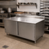 Thumbnail image #2 for BK Resources Stainless Steel Enclosed Work Table with Cabinet Base and Hinged Doors, 72 x 36 x 39.75 Inches, 5-Inch Back Riser