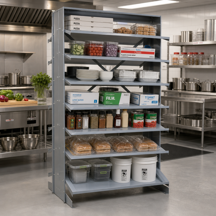 Product image #2 for Quantum Sloped Double-Sided Pick Rack with 16 Shelves, 800 lb Capacity