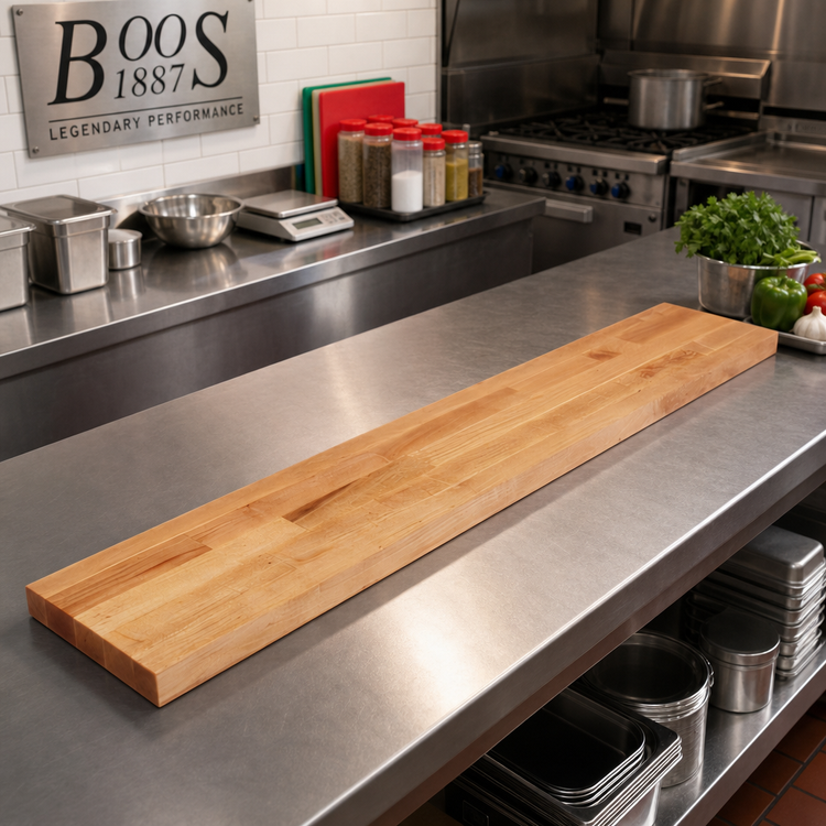 Product image #2 for John Boos 84 x 10 x 1-1/4 Inch Northern Hard Rock Maple Reversible Steam Table Cutting Board