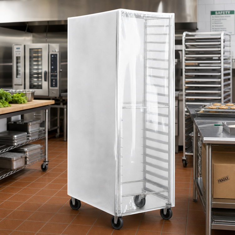 Product image #2 for Advance Tabco Full-Height Enclosed Heavy-Duty Plastic Rack Cover with Clear Front