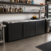 Thumbnail image #3 for Perlick BBRLP96 Low-Height 4-Door Remote Back Bar Refrigerator, 96-Inch Wide, Black Exterior, Stainless Steel Top