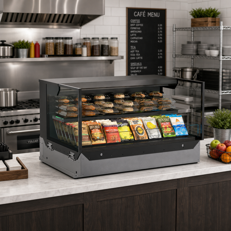 Product image #2 for Reveal® 47-3/4 Inch Self-Service Non-Refrigerated Slide-In Counter Display Case