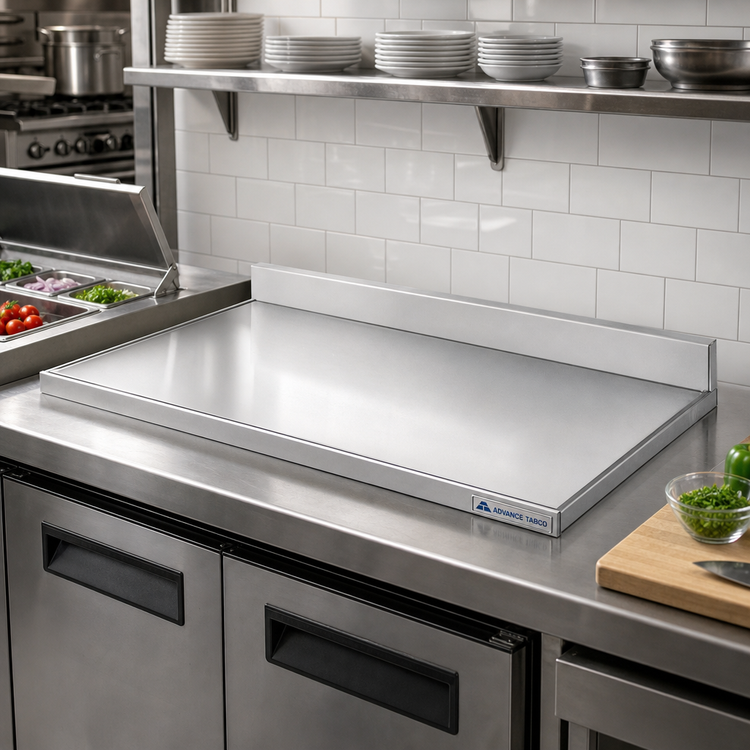 Product image #2 for Advance Tabco VCTF-243 36-Inch x 25-Inch Stainless Steel Countertop with 5-Inch Backsplash