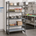 Thumbnail image #2 for Cambro Camshelving Basics Plus 5-Shelf Stationary Starter Unit, 18 x 36 x 84 Inches, Vented and Solid, Brushed Graphite