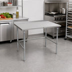 Thumbnail image #2 for John Boos Stallion ST6R1.5-3030GBK 30 x 30 in. Square Stainless Steel Work Table, 16-Gauge 300 Series Top, 1-1/2 in. Rear Up-Turn, Galvanized Base
