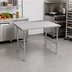 Thumbnail image #2 for John Boos Stallion 30 in. x 30 in. Stainless Steel Square Work Table with 1-1/2 in. Rear Up-Turn and Galvanized Base