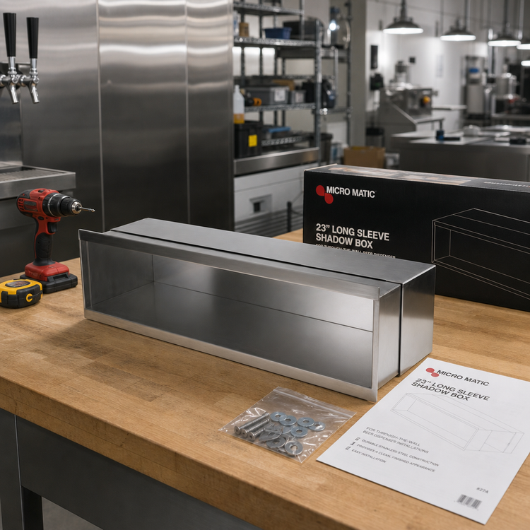Product image #2 for Micro Matic 23-Inch Long Sleeve Shadow Box for Through-the-Wall Beer Dispenser Installations