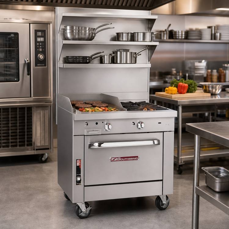 Product image #2 for Southbend Platinum 32-Inch Countertop Gas Modular Heavy Duty Range with 16-Inch Hot Top and 16-Inch Griddle