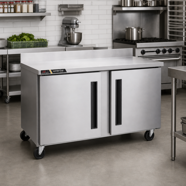 Product image #2 for Traulsen Centerline Compact Two-Section 60-Inch Undercounter Worktop Freezer with Right/Right Solid Doors
