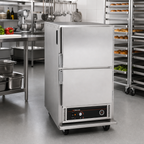 Thumbnail image #2 for Cres Cor H135SUA6 Mobile Insulated Heated Holding Cabinet, Stainless Steel, Bottom-Mount Heater, Dutch Doors, 6-Pan Capacity