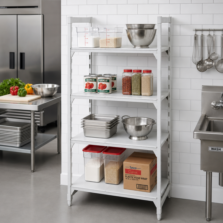 Product image #3 for Camshelving Premium 4-Shelf Solid Stationary Starter Unit, 21 x 30 x 84 Inches, Speckled Gray