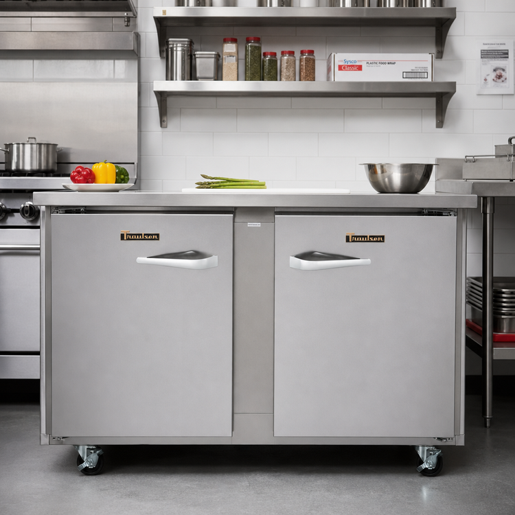 Product image #2 for Traulsen Dealer's Choice 48-Inch Two-Section Compact Undercounter Freezer with Solid Doors, Left/Left Hinging, Stainless Steel Back