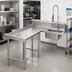 Thumbnail image #2 for Advance Tabco Spec-Line L-Shaped Island Soil Dish Table with Pre-Rinse Sink, Left-Hand, 83-Inch, 304 Stainless Steel