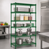 Thumbnail image #2 for Steel Works Stainless Heavy Duty 5-Tier Wire Shelving Unit, 60 x 21 x 84 Inches, Green Epoxy Coated