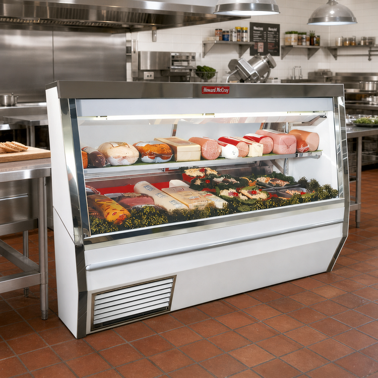 Product image #2 for Howard-McCray 34N Series Double Duty Deli Meat & Cheese Service Case, 144-Inch, Self-Contained, Straight Glass, White