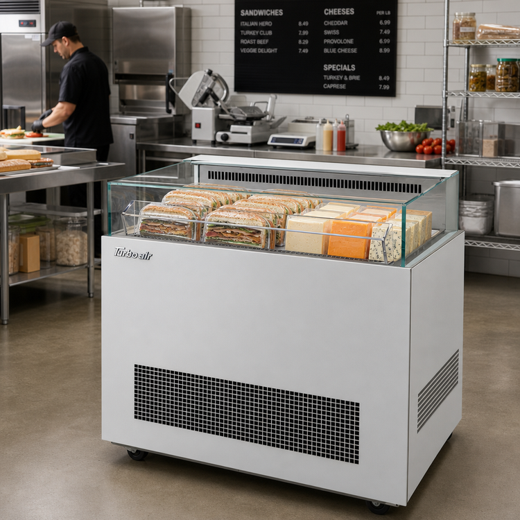Product image #2 for Turbo Air Open Display Sandwich & Cheese Merchandiser Deli Case, 40-1/4 Inch Wide, Self-Contained Refrigeration