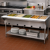Thumbnail image #2 for Advance Tabco Triumph Supreme 5-Well LP Gas Commercial Steam Table with Undershelf and Cutting Board, 77-3/4 Inch Wide