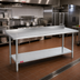 Thumbnail image #2 for Duke 120-Inch x 30-Inch Stainless Steel Work Table with 1-1/8-Inch Riser and Galvanized Undershelf