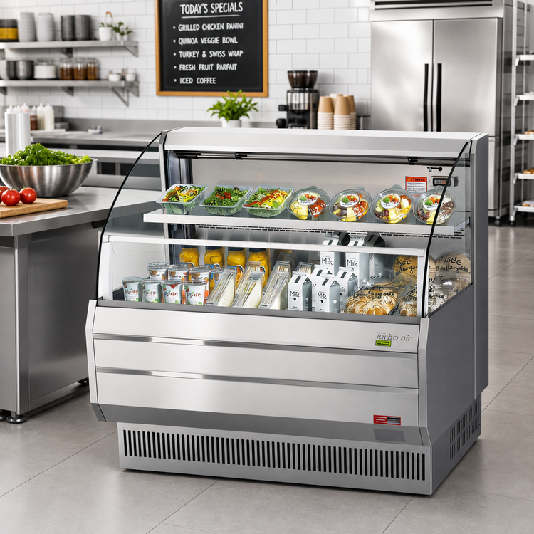 Product image #2 for Turbo Air 50-7/8-Inch Low-Profile Horizontal Open Front Display Merchandiser, 9.8 Cu. Ft.